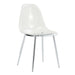 Modern simple transparent dining chair plastic chair armless crystal chair Nordic creative makeup stool negotiation chair Set of 4 and plating metal legW115164140,TW-1200 - DTYStore