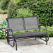 Outsunny 2-Person Outdoor Glider Bench, Patio Double Swing Rocking Chair Loveseat w/Powder Coated Steel Frame for Backyard Garden Porch, Gray - DTYStore