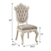 Rose Gold and Pearl White Tufted Back Side Chairs (Set of 2) - DTYStore