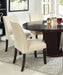 Classic Contemporary Ivory Fabric Set of 2 Chairs Only Kitchen Dining Room Furniture Espresso Solid wood Frame Cushion seat Chairs - DTYStore
