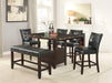 Leather Upholstered High Dining Chair, Black(Set of 2) - DTYStore