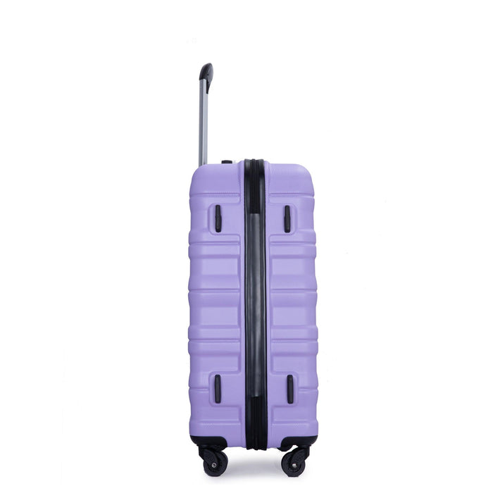 Expandable 3 Piece Luggage Sets PC Lightweight & Durable Suitcase with Two Hooks, Spinner Wheels, TSA Lock, (21/25/29) Purple - DTYStore