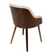 Bacci Mid-Century Modern Dining/Accent Chair in Walnut Wood and Cream Fabric by LumiSource - Set of 2 - DTYStore