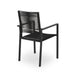 Outdoor Modern Aluminum Dining Chair with Rope Seat (Set of 2), Dark Gray and Black - DTYStore