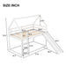Twin Size Bunk House Bed with Slide and Ladder,White - DTYStore