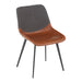 Outlaw Industrial Two-Tone Chair in Brown Faux Leather and Grey Fabric by LumiSource - Set of 2 - DTYStore