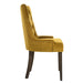 Yellow and Espresso Tufted Back Side Chairs (Set of 2) - DTYStore