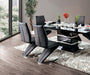 Contemporary Style Z-Shaped Chair Base 2pcs Dining Chairs Black Leatherette Chrome Finish Side Chair Dining Room Furniture - DTYStore