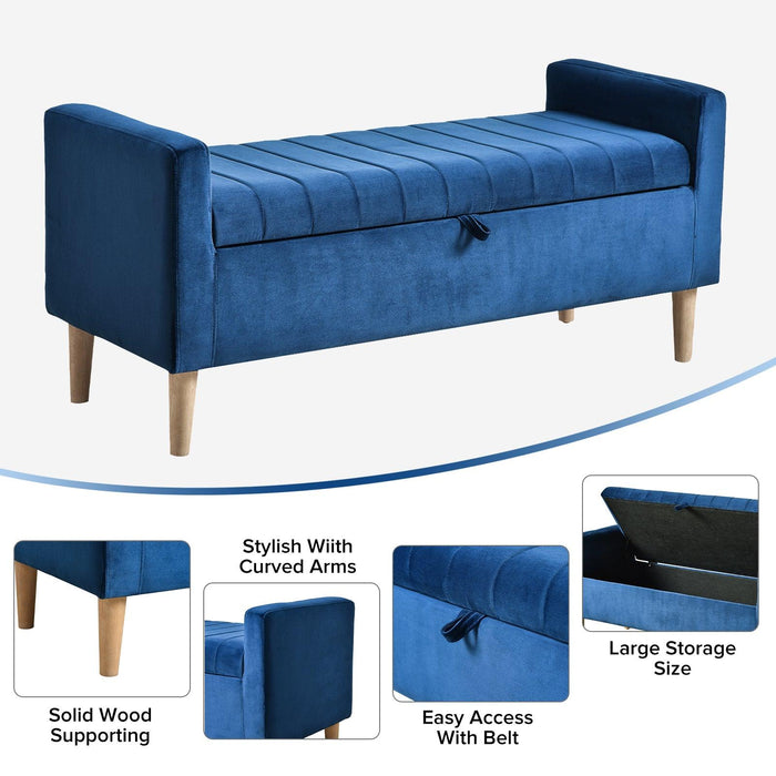 48'' Storage Ottoman Bench, Bench with Storage, for Entryway, Bedroom, Living Room - DTYStore