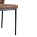 Luxury Simple Chair - Set of 6 Brown Technology Fabric Material High Resilience Dining Chair with Metal Black Leg.The Chair Back Has a Vertical Stripe Design With Smooth And Uniform Lines. - DTYStore