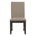 Rustic Brown Finish Set of 2 Chair Oak Veneer Fabric Upholstered Back and Seat - DTYStore