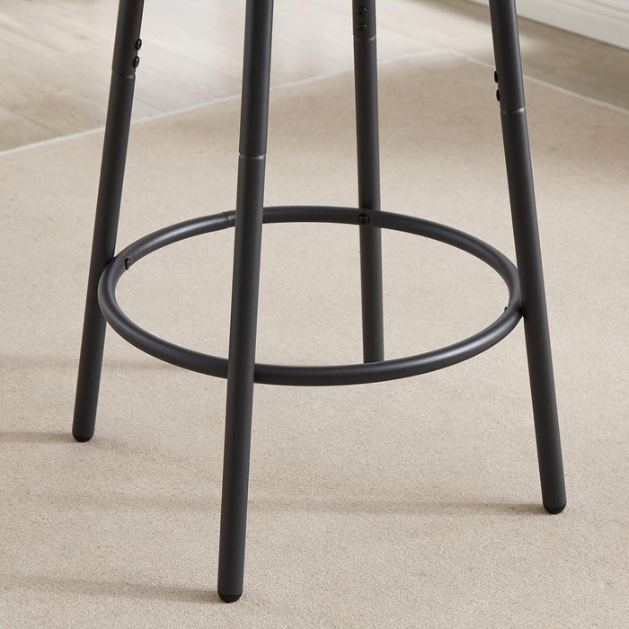 Round Bar Stool Set With Shelf, Upholstered Stool With Backrest Grey, 23.62'' W x 23.62'' D x 35.43'' H. - DTYStore