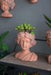 9x5.5x9.5' Brown Head Bust Planter, Greek Style Cement Head Planter - Indoor Outdoor Home Garden Decor Default -DTYStore