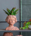 9x5.5x9.5' Brown Head Bust Planter, Greek Style Cement Head Planter - Indoor Outdoor Home Garden Decor Default -DTYStore