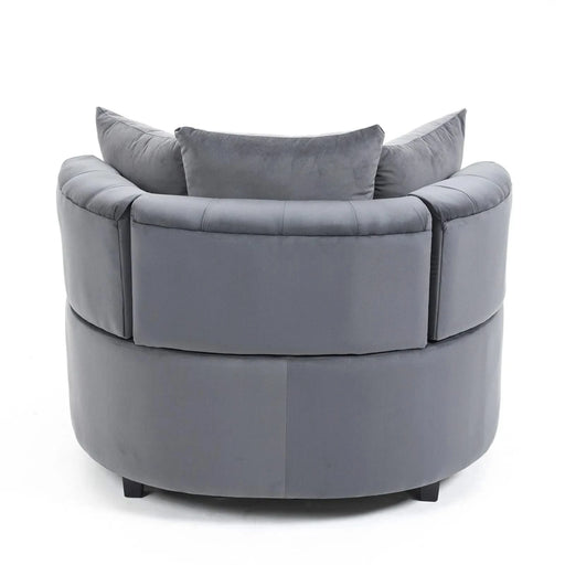 A&A Furniture,Accent Chair / Classical Barrel Chair for living room / Modern Leisure Chair (Grey) Default -DTYStore