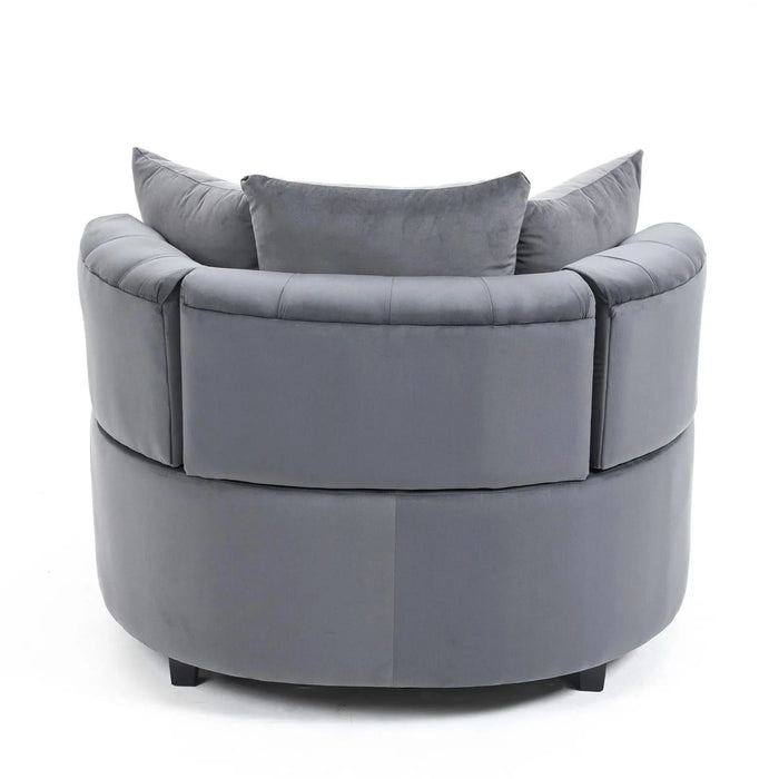A&A Furniture,Accent Chair / Classical Barrel Chair for living room / Modern Leisure Chair (Grey) Default -DTYStore