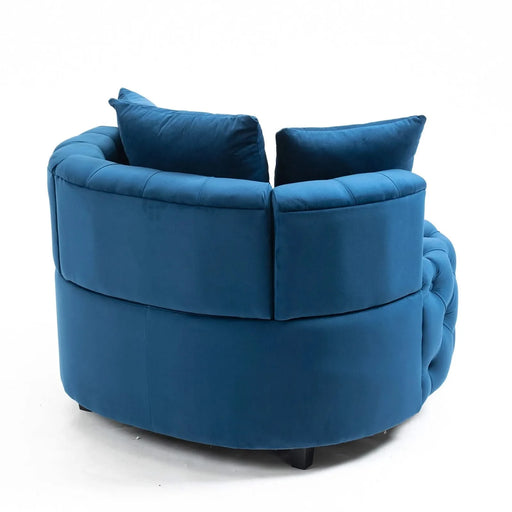 A&A Furniture,Accent Chair / Classical Barrel Chair for living room / Modern Leisure Sofa Chair (Blue) Default -DTYStore