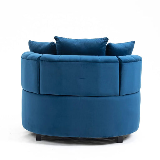 A&A Furniture,Accent Chair / Classical Barrel Chair for living room / Modern Leisure Sofa Chair (Blue) Default -DTYStore