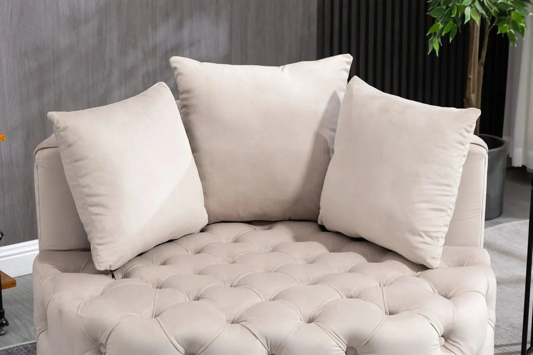 A&A Furniture,Accent Chair / Classical Barrel Chair for living room / Modern Leisure Sofa Chair (Khaki) Default -DTYStore