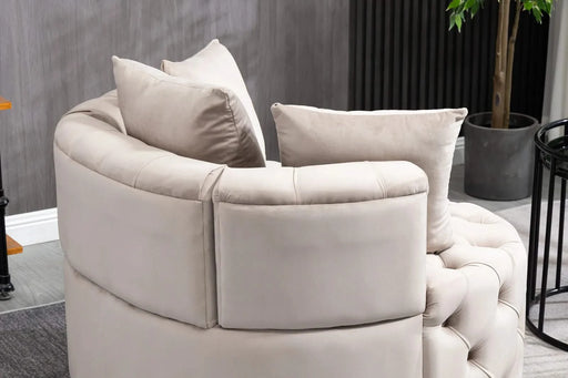 A&A Furniture,Accent Chair / Classical Barrel Chair for living room / Modern Leisure Sofa Chair (Khaki) Default -DTYStore