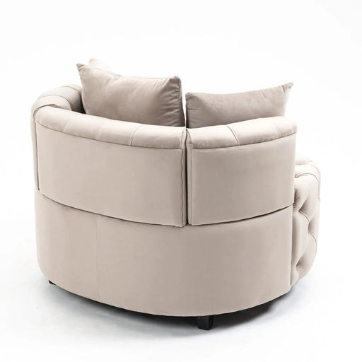 A&A Furniture,Accent Chair / Classical Barrel Chair for living room / Modern Leisure Sofa Chair (Khaki) Default -DTYStore