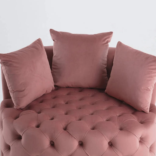 A&A Furniture,Accent Chair / Classical Barrel Chair for living room / Modern Leisure Sofa Chair (Pink) Default -DTYStore