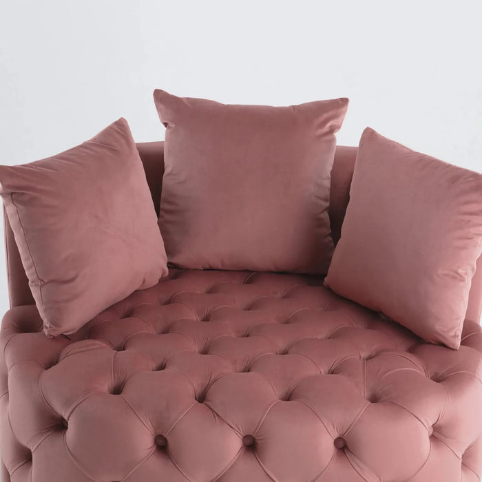 A&A Furniture,Accent Chair / Classical Barrel Chair for living room / Modern Leisure Sofa Chair (Pink) Default -DTYStore