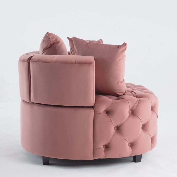 A&A Furniture,Accent Chair / Classical Barrel Chair for living room / Modern Leisure Sofa Chair (Pink) Default -DTYStore