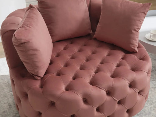 A&A Furniture,Accent Chair / Classical Barrel Chair for living room / Modern Leisure Sofa Chair (Pink) Default -DTYStore