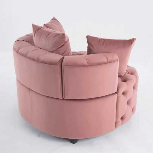 A&A Furniture,Accent Chair / Classical Barrel Chair for living room / Modern Leisure Sofa Chair (Pink) Default -DTYStore