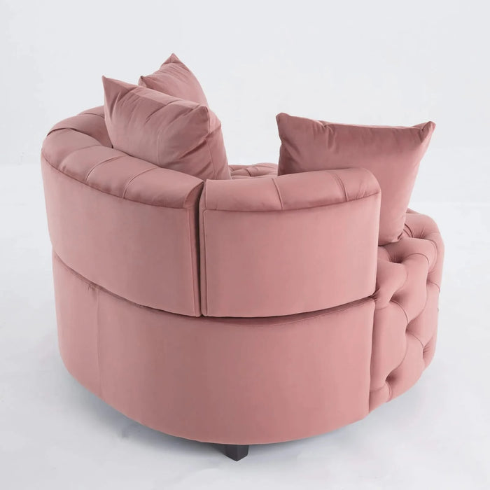 A&A Furniture,Accent Chair / Classical Barrel Chair for living room / Modern Leisure Sofa Chair (Pink) Default -DTYStore