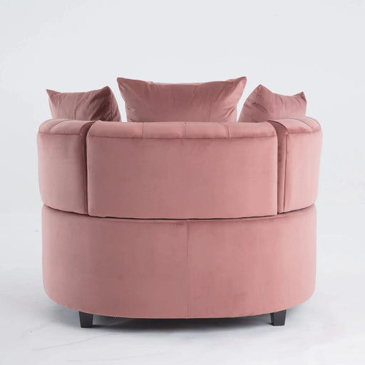 A&A Furniture,Accent Chair / Classical Barrel Chair for living room / Modern Leisure Sofa Chair (Pink) Default -DTYStore