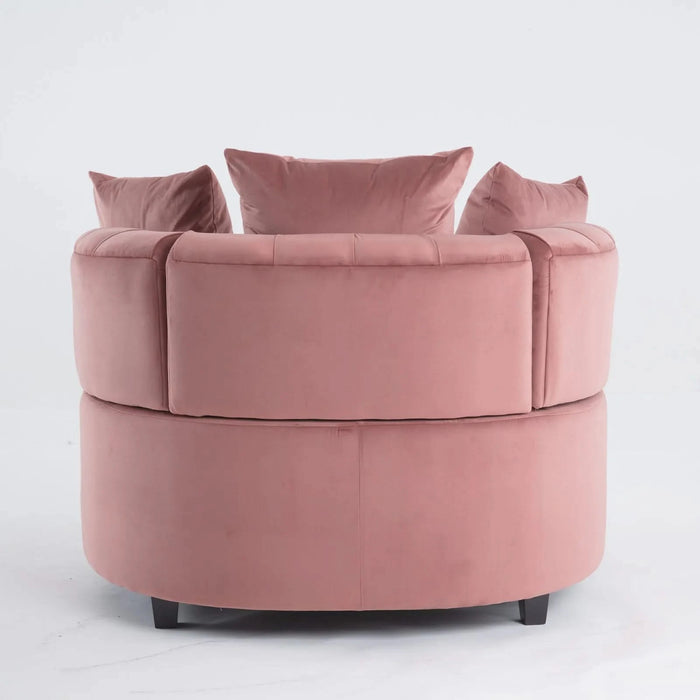 A&A Furniture,Accent Chair / Classical Barrel Chair for living room / Modern Leisure Sofa Chair (Pink) Default -DTYStore