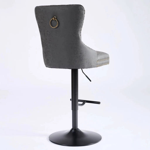 A&A Furniture,Aged and Retro PU Swivel Barstools Adjusatble Seat Height from 26-33 Inch, Modern Bar Stools with Backs Comfortable Tufted for Home Pub and Kitchen Island (Black,Set of 2) Default -DTYStore