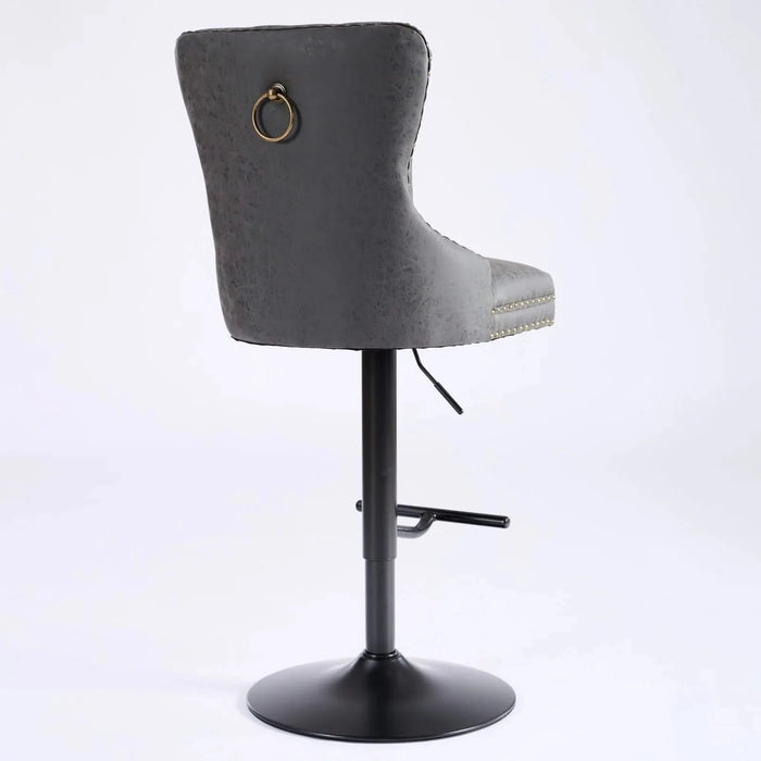 A&A Furniture,Aged and Retro PU Swivel Barstools Adjusatble Seat Height from 26-33 Inch, Modern Bar Stools with Backs Comfortable Tufted for Home Pub and Kitchen Island (Black,Set of 2) Default -DTYStore