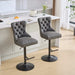 A&A Furniture,Aged and Retro PU Swivel Barstools Adjusatble Seat Height from 26-33 Inch, Modern Bar Stools with Backs Comfortable Tufted for Home Pub and Kitchen Island (Black,Set of 2) Default -DTYStore