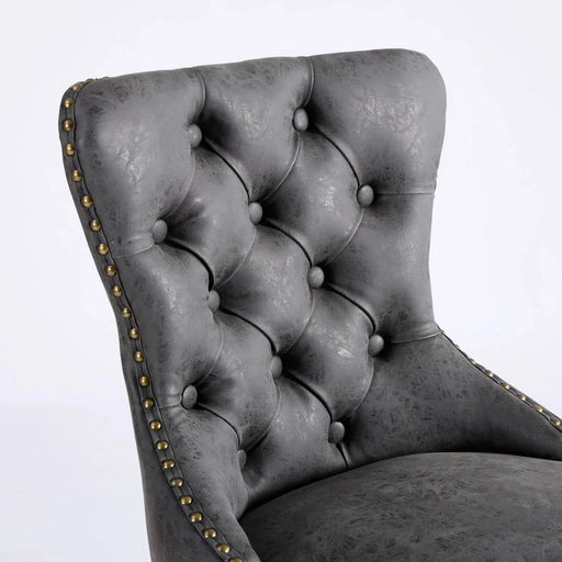 A&A Furniture,Aged and Retro PU Swivel Barstools Adjusatble Seat Height from 26-33 Inch, Modern Bar Stools with Backs Comfortable Tufted for Home Pub and Kitchen Island (Black,Set of 2) Default -DTYStore