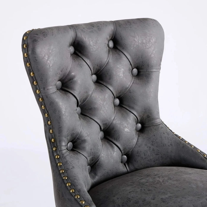 A&A Furniture,Aged and Retro PU Swivel Barstools Adjusatble Seat Height from 26-33 Inch, Modern Bar Stools with Backs Comfortable Tufted for Home Pub and Kitchen Island (Black,Set of 2) Default -DTYStore