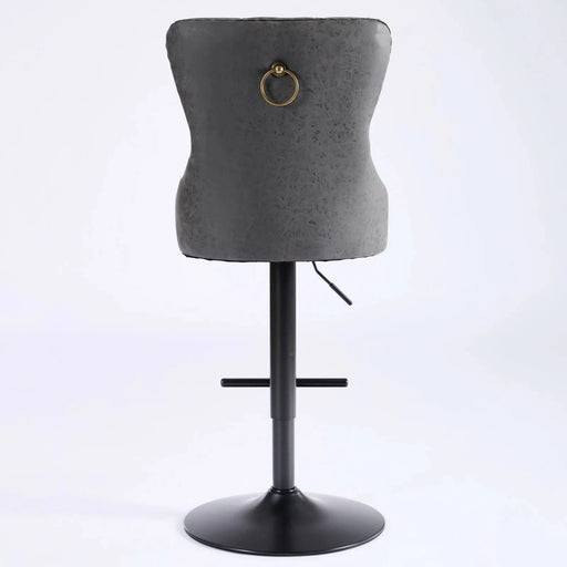 A&A Furniture,Aged and Retro PU Swivel Barstools Adjusatble Seat Height from 26-33 Inch, Modern Bar Stools with Backs Comfortable Tufted for Home Pub and Kitchen Island (Black,Set of 2) Default -DTYStore