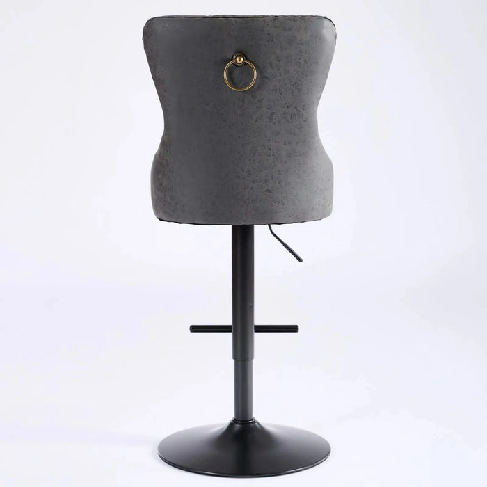 A&A Furniture,Aged and Retro PU Swivel Barstools Adjusatble Seat Height from 26-33 Inch, Modern Bar Stools with Backs Comfortable Tufted for Home Pub and Kitchen Island (Black,Set of 2) Default -DTYStore