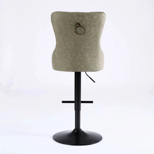 A&A Furniture,Aged and Retro PU Swivel Barstools Adjusatble Seat Height from 26-33 Inch, Modern Bar Stools with Backs Comfortable Tufted for Home Pub and Kitchen Island (Olive Green,Set of 2) Default -DTYStore