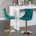 A&A Furniture,Golden Swivel Velvet Barstools Adjusatble Seat Height from 25-33 Inch, Modern Upholstered Bar Stools with Backs Comfortable Tufted for Home Pub and Kitchen Island（Green,Set of 2） Default -DTYStore