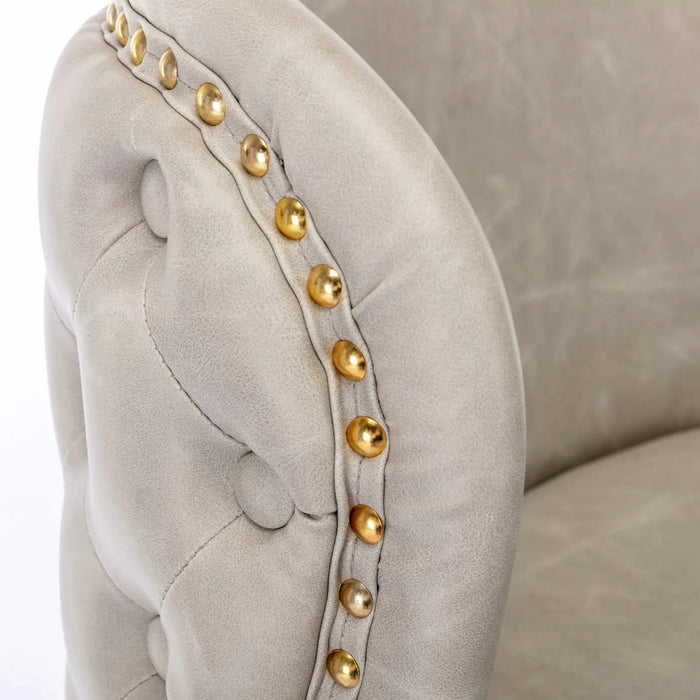 A&A Furniture,Swivel Barstools Adjusatble Seat Height, Modern PU Upholstered Bar Stools with the whole Back Tufted, for Home Pub and Kitchen Island（Beige, Set of 2） Default -DTYStore