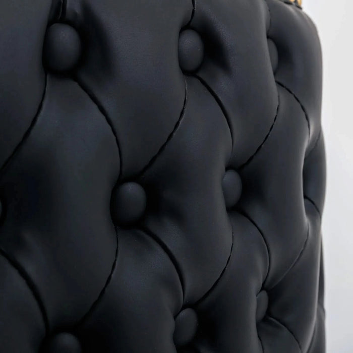 A&A Furniture,Swivel Barstools Adjusatble Seat Height, Modern PU Upholstered Bar Stools with the whole Back Tufted, for Home Pub and Kitchen Island（Black, Set of 2） Default -DTYStore