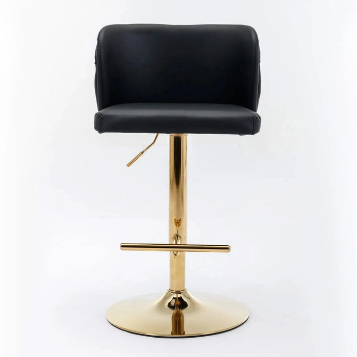A&A Furniture,Swivel Barstools Adjusatble Seat Height, Modern PU Upholstered Bar Stools with the whole Back Tufted, for Home Pub and Kitchen Island（Black, Set of 2） Default -DTYStore