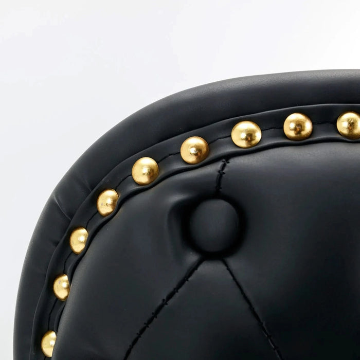 A&A Furniture,Swivel Barstools Adjusatble Seat Height, Modern PU Upholstered Bar Stools with the whole Back Tufted, for Home Pub and Kitchen Island（Black, Set of 2） Default -DTYStore