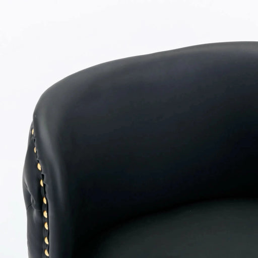 A&A Furniture,Swivel Barstools Adjusatble Seat Height, Modern PU Upholstered Bar Stools with the whole Back Tufted, for Home Pub and Kitchen Island（Black, Set of 2） Default -DTYStore