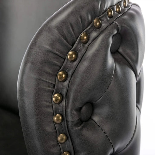 A&A Furniture,Swivel Barstools Adjusatble Seat Height, Modern PU Upholstered Bar Stools with the whole Back Tufted, for Home Pub and Kitchen Island（Dark Gray, Set of 2） Default -DTYStore