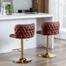 A&A Furniture,Swivel Barstools Adjusatble Seat Height, Modern PU Upholstered Bar Stools with the whole Back Tufted, for Home Pub and Kitchen Island（Wine Red, Burgundy, Set of 2） Default -DTYStore