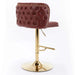 A&A Furniture,Swivel Barstools Adjusatble Seat Height, Modern PU Upholstered Bar Stools with the whole Back Tufted, for Home Pub and Kitchen Island（Wine Red, Burgundy, Set of 2） Default -DTYStore